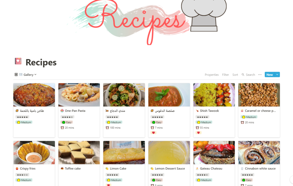 Using Notion templates as a Recipe Manager app · Shorouk's Blog