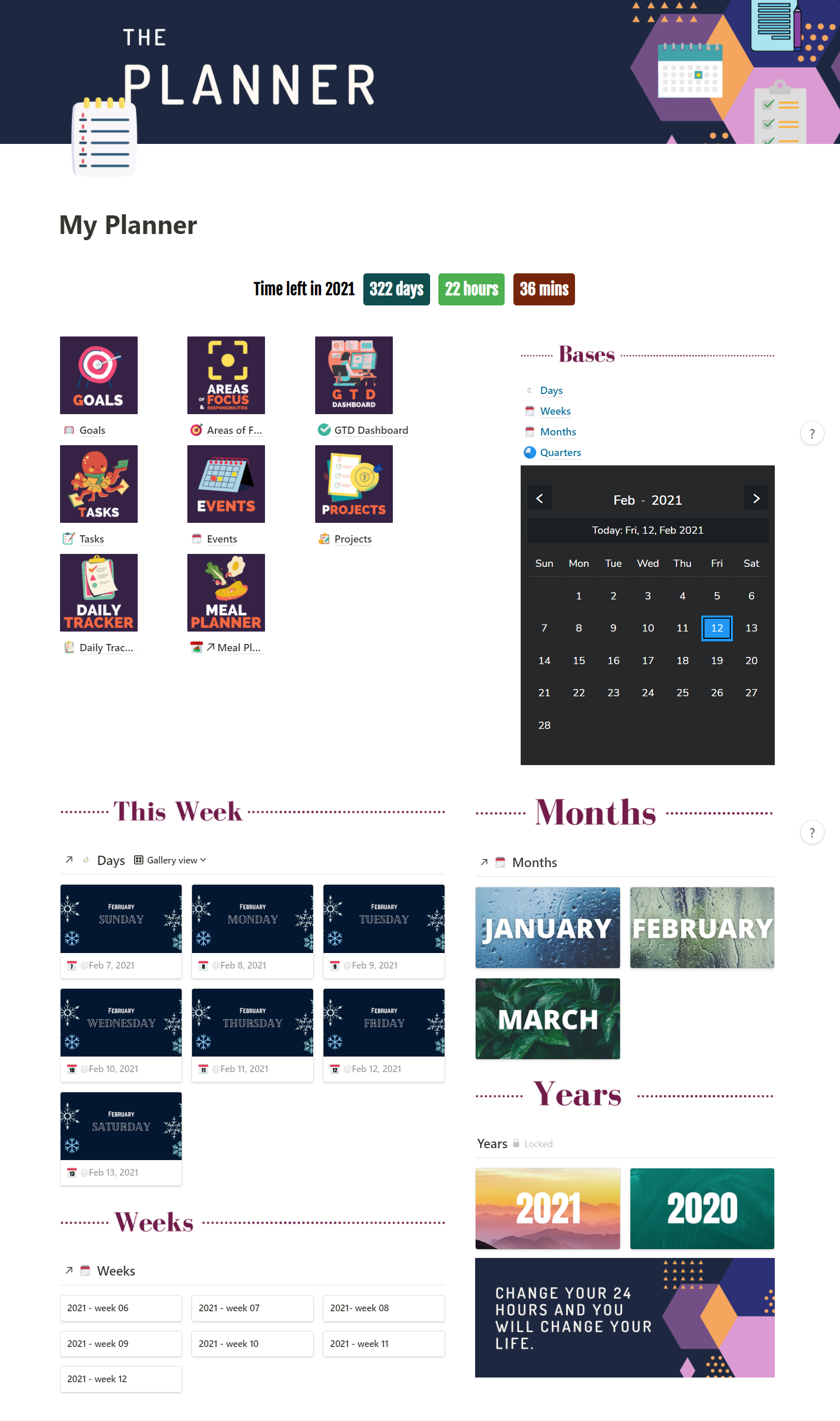 Notion Widget Calendar (Dark) · Shorouk's Blog