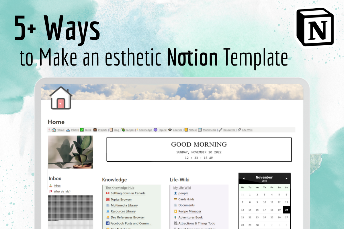 5 Ways to Make an Aesthetic Notion Template · Shorouk's Blog