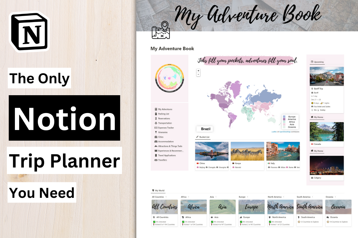 travel tracker notion